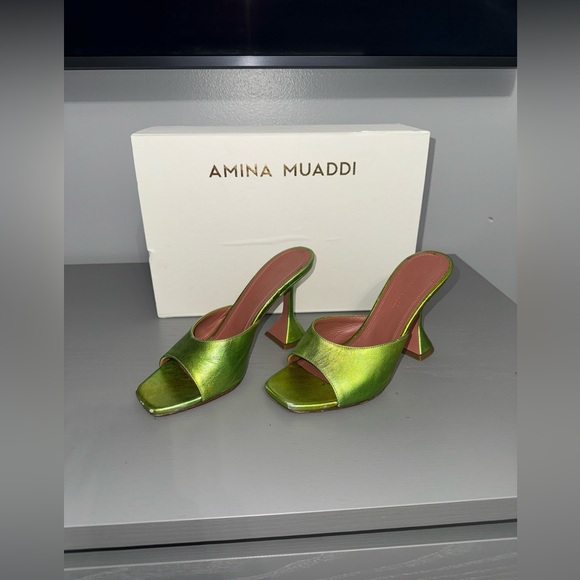 Amina Muaddi Lupita Metallic Slipper size 6 - Picture 10 of 10